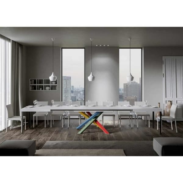 Utdragbart bord Utdragbart bord 90x160/420 cm Volantis White Ash ram 4/B Vit