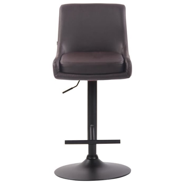 Barstol Club i konstläder - Brun-Svart - Höjdjusterbar - Komfortabel och elegant Brun svart