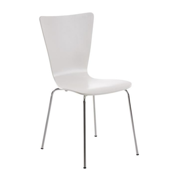 CLP Set med 4 stapelbara AARON-stolar, ergonomisk träsits Krom