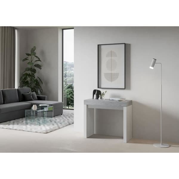 Väggkonsol Expanderbar konsol 90x40/300 cm Roxell Mix Concrete Grå topp - White Ash struktur Grå