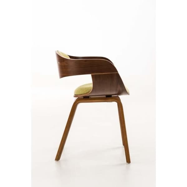 -CLP-Chaise retro Kingston i tyg-Array valnöt/ljust grön