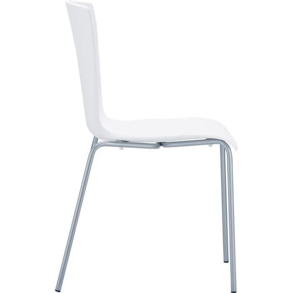 -CLP-Set med 2 stapelbara trädgårdsstolar Mio i plast med aluminiumben-Array Vit