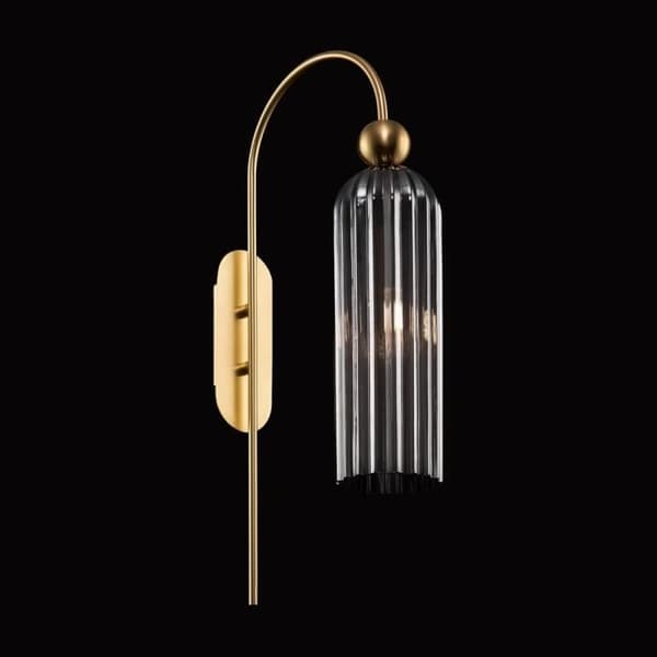 Vägglampa - Maytoni - Antik - Guld - Grå Skärm - E14 40W