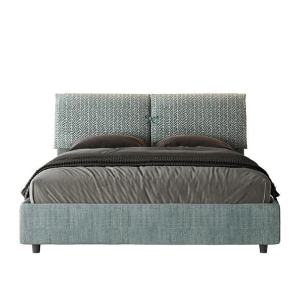 Mados säng 160x200 med boxfjäder - Giada 7 Aragona 7 - Blå - Vit blå