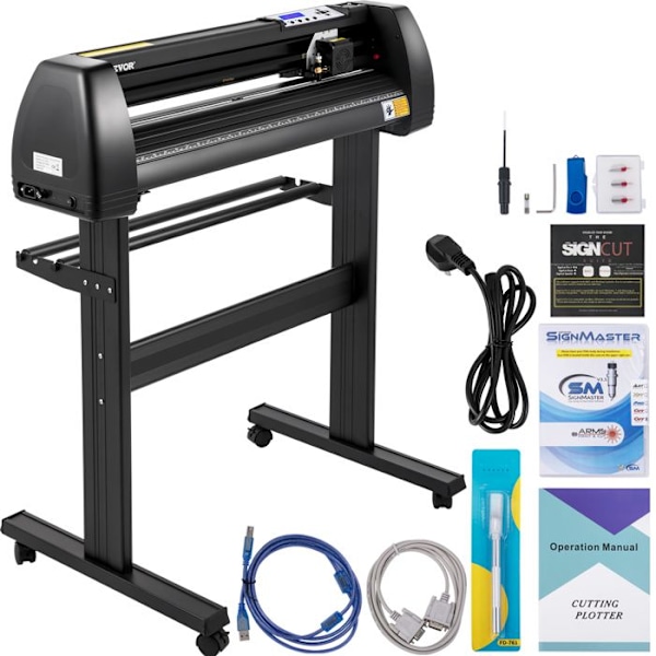 Vinylskärplotter - VEVOR - 870 mm - Stöder Windows, MAC - LED - Justerbar styrka, hastighet - Tillverkning av skyltetiketter