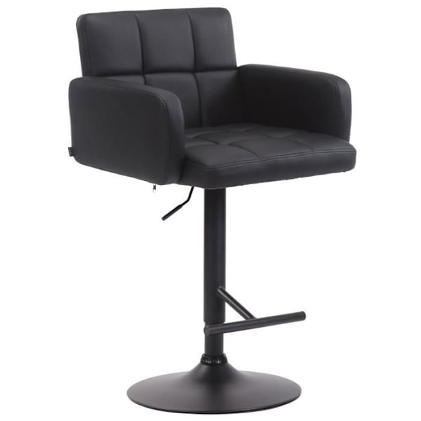 Los Angeles Barpall - Svart konstläder - Justerbar i höjdled - Bekväm och elegant Svart