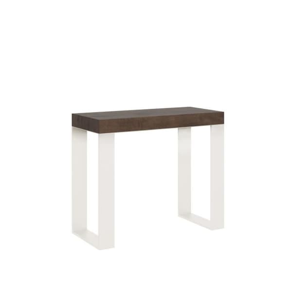 Väggkonsol Utdragbar konsol 90x40/196 cm Tecno Small Walnut White ram Grå
