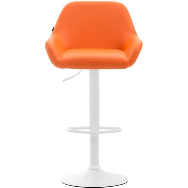 Barstol -MAGNIEUCuirette Vit (Orange) orange