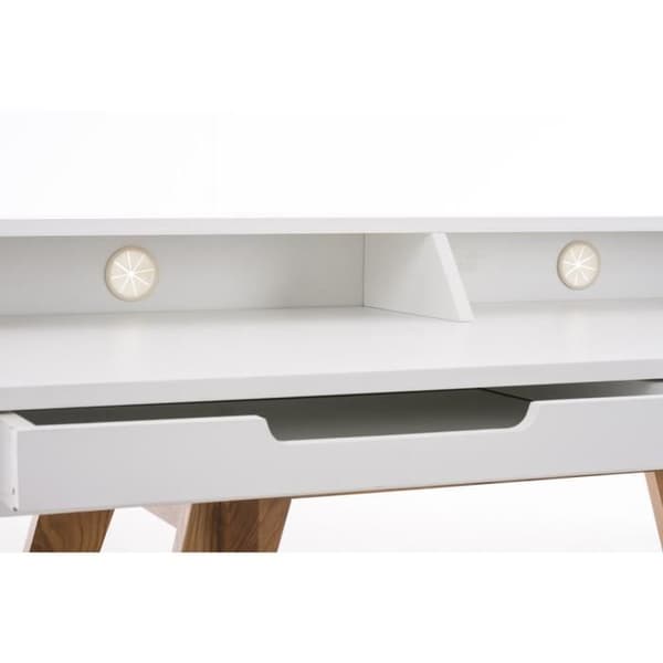-CLP-Skrivbord Sekretär Eaton i MDF Ben i Ek-Array Vit
