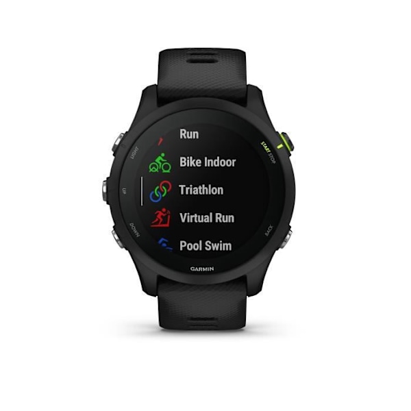 Connected klocka - Garmin - Forerunner 255 Music - Svart - 5 metallknappar - Batteritid 14 dagar