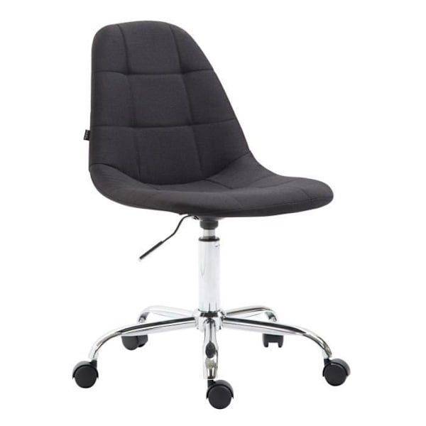 Kontorsfåtölj - CLP - Reims - Tyg - Svart - Justerbar i höjdled - På hjul - Modern design Svart