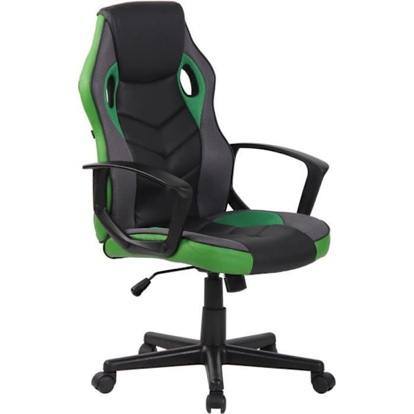 Glendale Gaming kontorsstol konstläder och mesh Justerbar vridbar bekväm [svart - grön] Svart - Grön