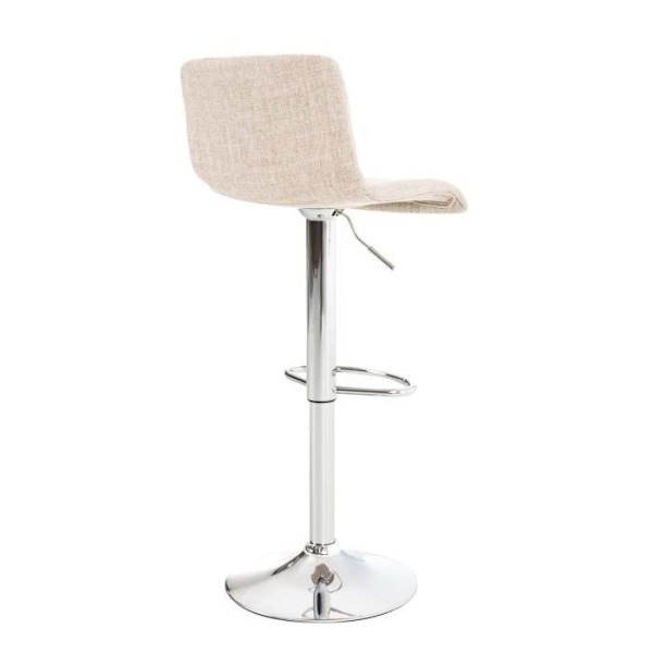 -CLP-Lot 2 barstolar Hover tyg höjdjusterbar Metallfot förkromad-Array grädde