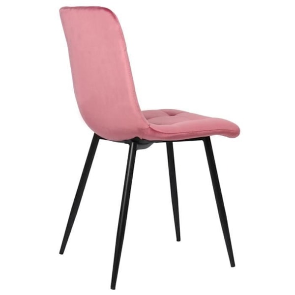 Matsalsstolar Tilde - CLP - Set om 4 - Rosa - Sammet - Svart metall Rosa