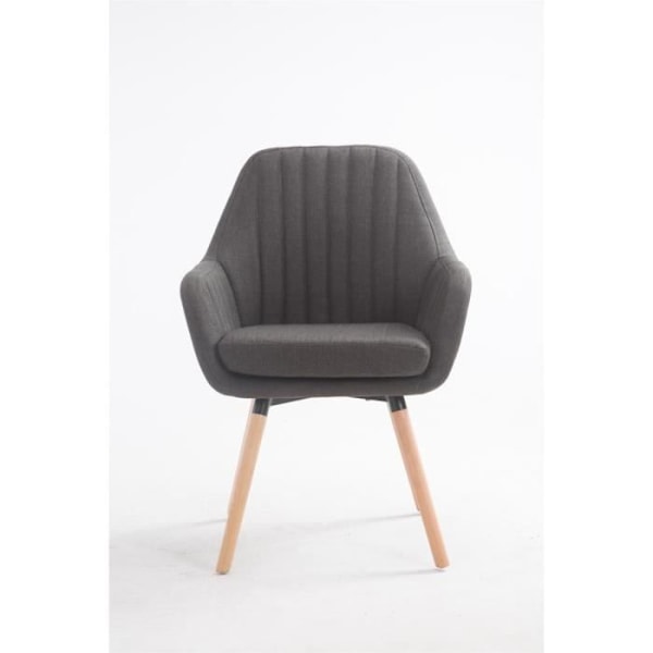Matsalsstol - Florian - Mörkgrå Tyg - Massivt Trä - Retrodesign - Optimal Komfort Mörkgrå