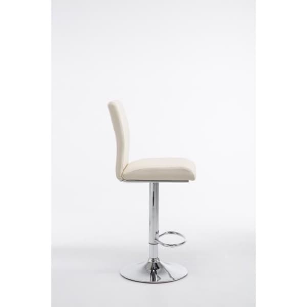 Set med 2 barstolar - CORCELLES Leatherette Chrom (Cream) grädde