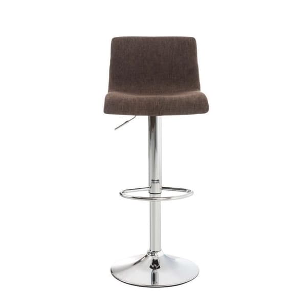 -CLP-Lot 2 barstolar Hover tyg höjdjusterbar Metallfot förkromad-Array kastanj