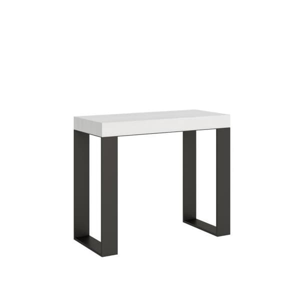 Väggkonsol Utsträckbar 90x40/196 cm Tecno Small Premium Vit Ask ram Antracit Vit