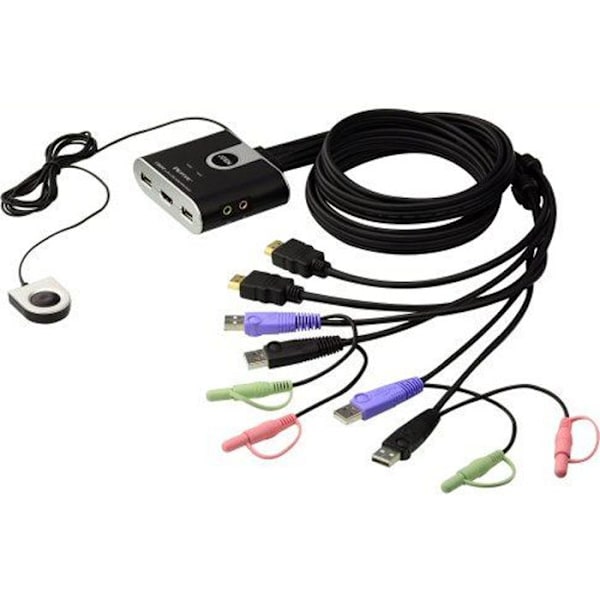 ATEN CS692 2-portars KVM-switch, HDMI, USB, ljud... Svart