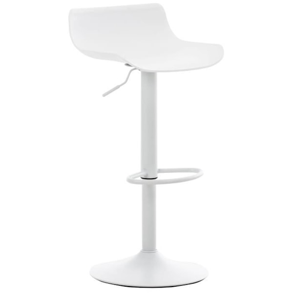 Set med 4 st Aveiro plastbarstolar med metalltrumpetben, vit