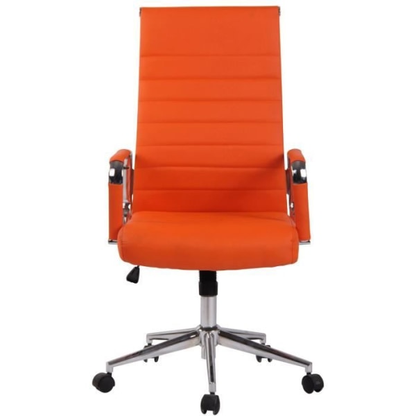 Kolumbus kontorsfåtölj i konstläder - Orange - På hjul - Att montera själv Orange