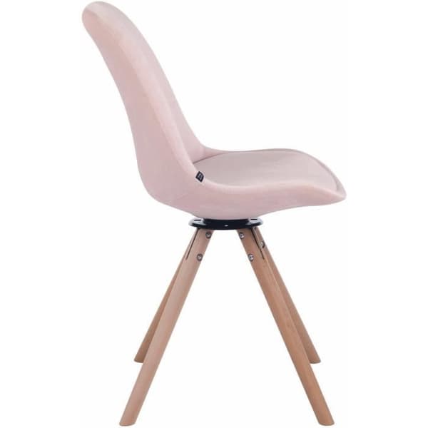 -CLP-Dining chair Troyes Swaying in velvet with round base-Array rosa
