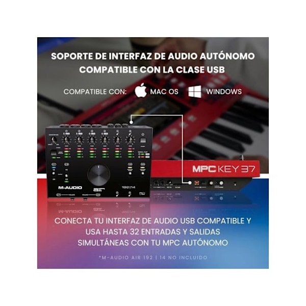Autonom station - AKAI - MPC Key 37 - MIDI-tangentbord 37 tangenter - Wi-Fi - Bluetooth