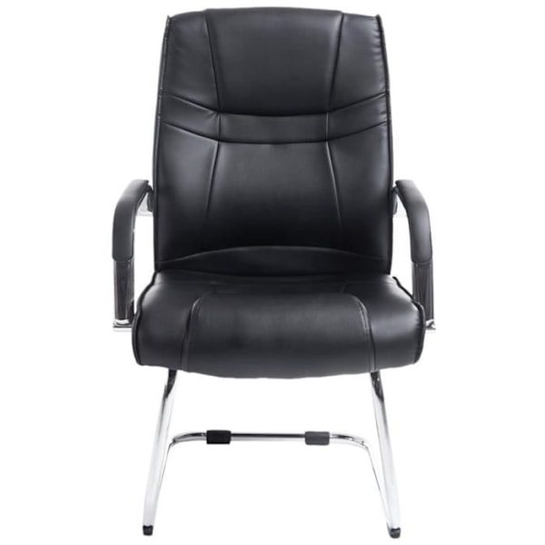 Chaises Cantilever Attila - CLP - Set om 2 - Konstläder - Skidor i kromat metall - Svart Svart