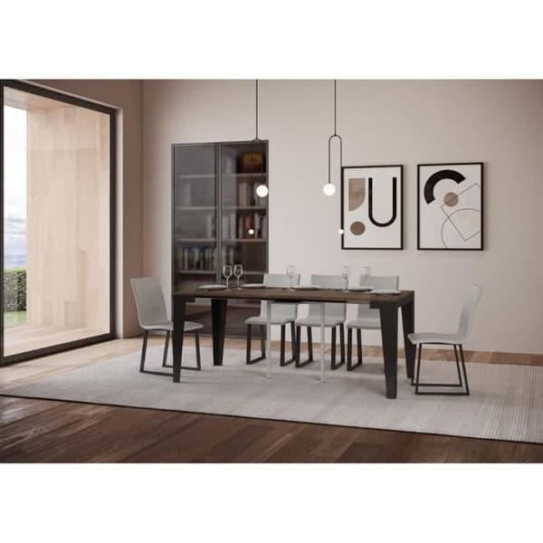 Väggkonsol Utsträckbar 90x40/196 cm Flame Small Evolution Valnöt ram Antracit brun