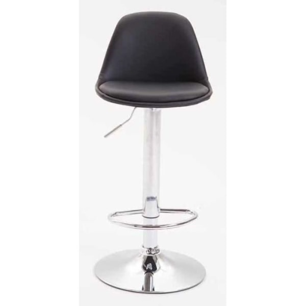 Set med 2 Kiel barstolar i svart konstläder - Krom - Justerbar i höjdled - Modern design - CLP Svart