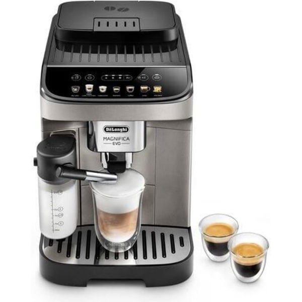 De'Longhi Magnifica Evo ECAM290.81.TB, Espressomaskin, 1,8 L, Kaffebönor, Malet kaffe, Inbyggd kvarn, 1450 W, Svart, Titanium