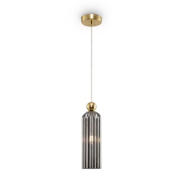 Maytoni Antic Modern och fin guld taklampa, grå lampskärm i glas