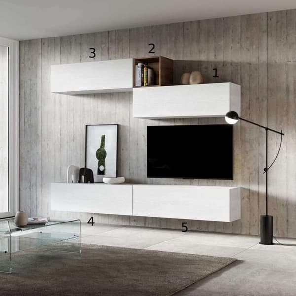Väggmöbel - ITAMOBY - A01 - Askvit - Djup 40 cm - Push-pull öppning Vit