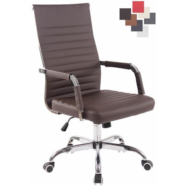 Amadora kontorsstol - CLP - konstläder - Brun - Ergonomisk - Hjul kastanj