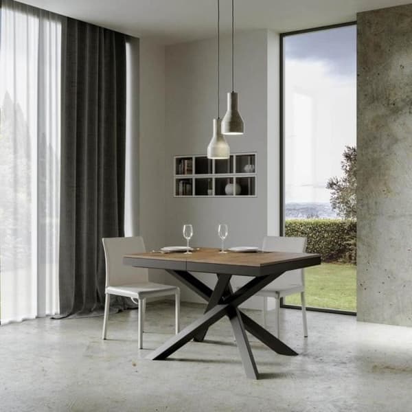 Utökningsbar bord - VOLANTIS EVOLUTION - Valnöt - Vit - 10 platser - 75 cm höjd Valnöt
