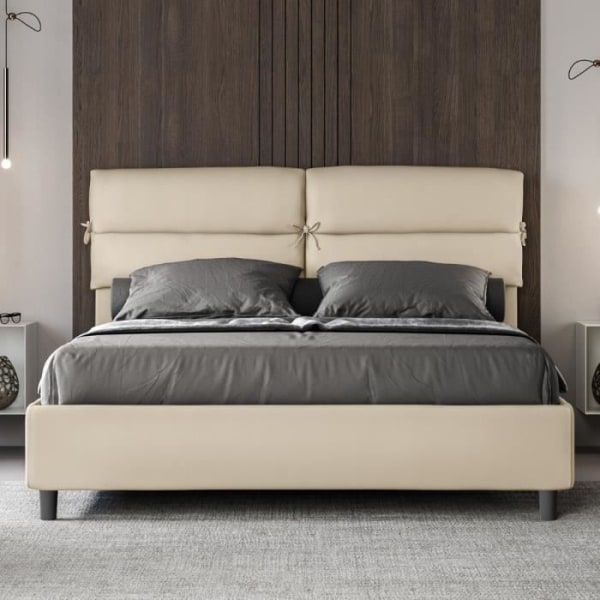 Nandy säng 160x200 med duvgrå bas - Märke - Modell - Grå - Vit