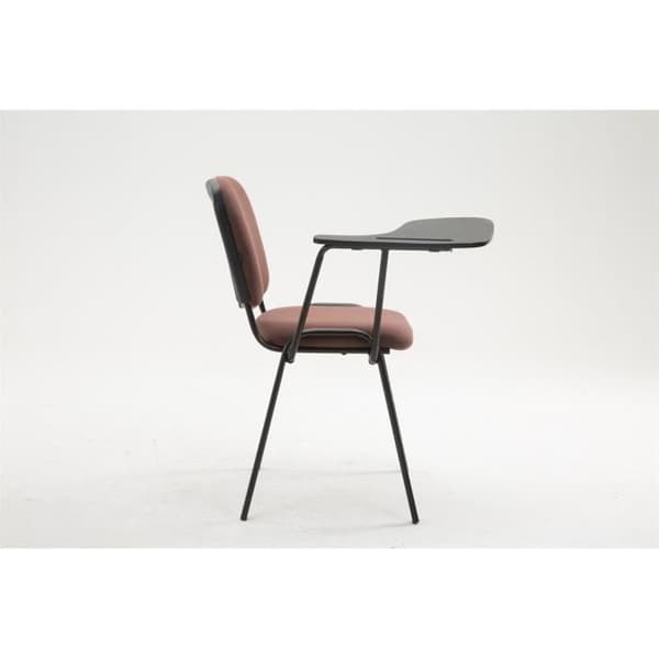 -CLP-Chaise Ken i tyg med fällbar tablet-Array kastanj