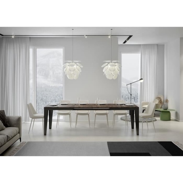 Uttökningsbart bord - Flame Evolution - Valnöt - 90x180 cm - 10 platser - Samtida design Valnöt