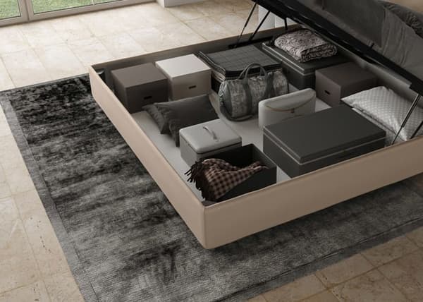 King size säng - Ityhome - Adele - Simil läder taupe - 200x210 cm - Sängbotten ingår mol
