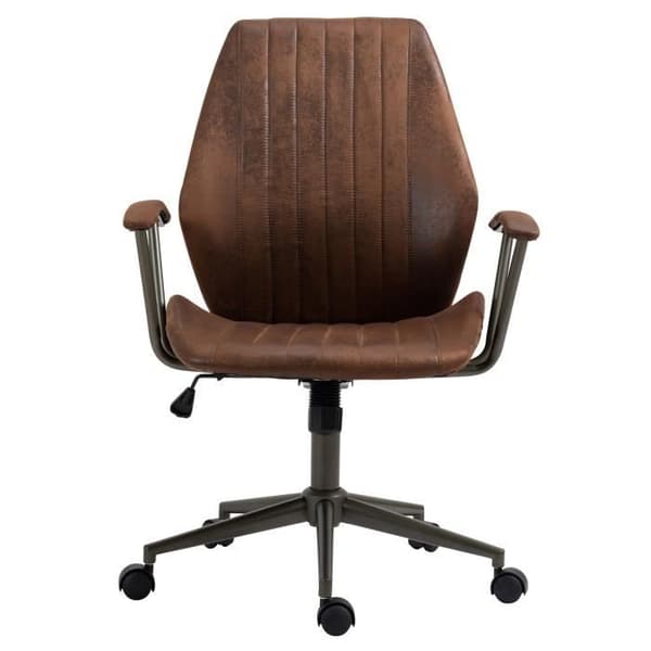 -CLP-Kontorsstol Retro Nampa i Justerbart och Svängbart Konstläder-Array cognac