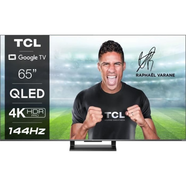 TCL 65C731 QLED TV - 65'' (165 cm) 4K UHD - Google Smart TV - 144Hz Dolby Vision-panel - Dolby Atmos-ljud - HDMI 2.1