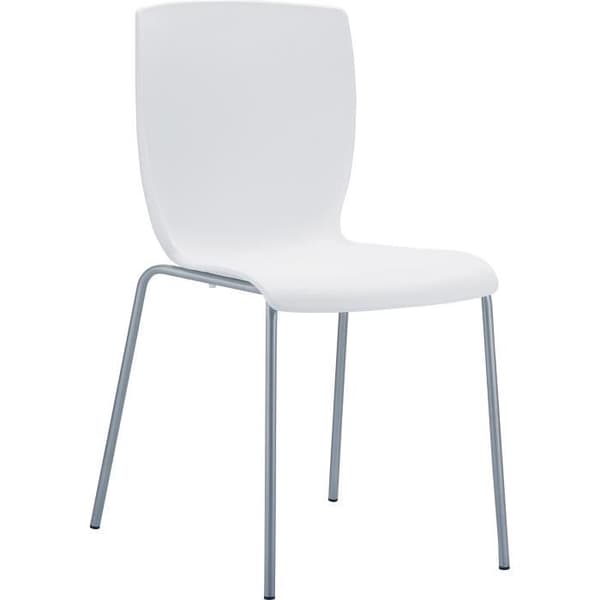 -CLP-Set med 2 stapelbara trädgårdsstolar Mio i plast med aluminiumben-Array Vit