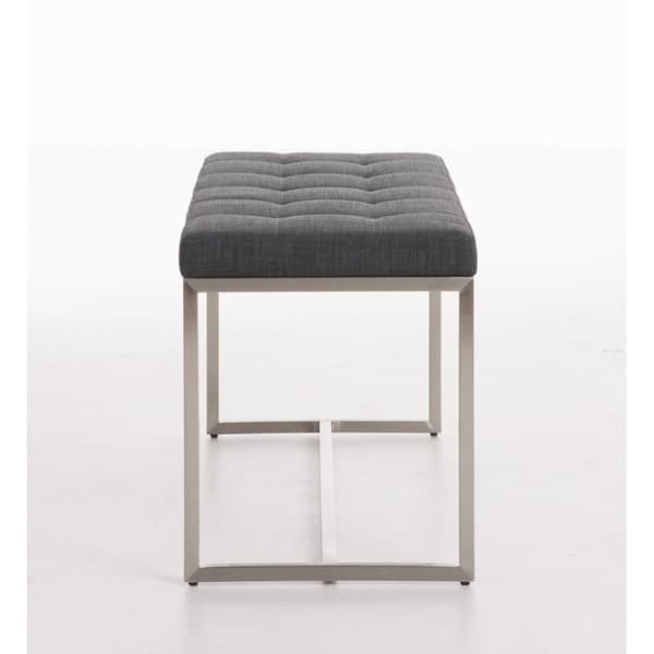 Bänk med stoppning - CLP - BARCI - 100 x 40 cm - Höjd 48 cm - Grå mörkgrå