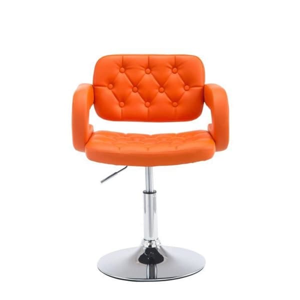 -CLP-Chaise Lounge Dublin Similicuir - Ställning med centralkolonn i kromat metall-Array orange