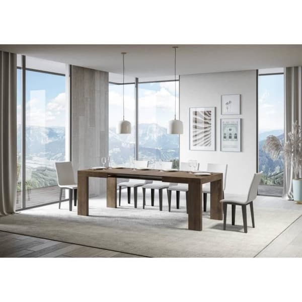 Utökningsbart bord - Roxell - 90x120/224 cm - Valnöt - Vit - Barn Valnöt