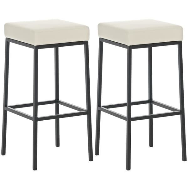Set med 2 barstolar Montréal 85 konstläder, gräddsvart grädde