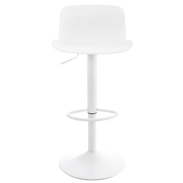 Set med 4 Almada plastbarstolar med metalltrumpetben, vit Vit