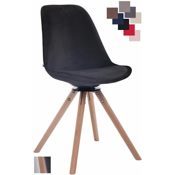 TROYES retro design matsalsstol i vadderad sammet - CLP - Svart Svart