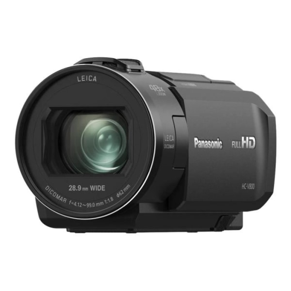 Panasonic HC-V800K videokamera 1080p - 50 fot-s 8,57 MP 24x optisk zoom Leica Wi-Fi Flash-kort svart