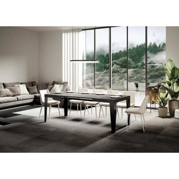 Utdragbart bord - Flame - 90x140/244 cm - Cement - Antracit Cement